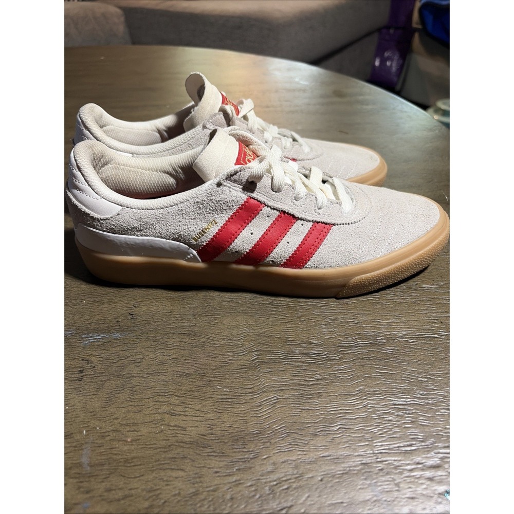 Adidas Busenitz Men's Skateboarding Shoes Light Gray Red White Sz 8 C76261